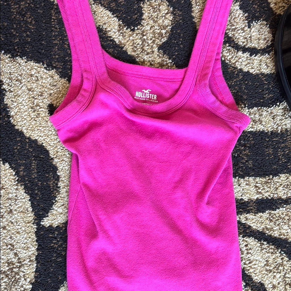 Hollister Pink Fitted Ribbed Tank Top